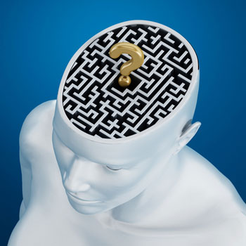 Labyrinth inside human head illustration